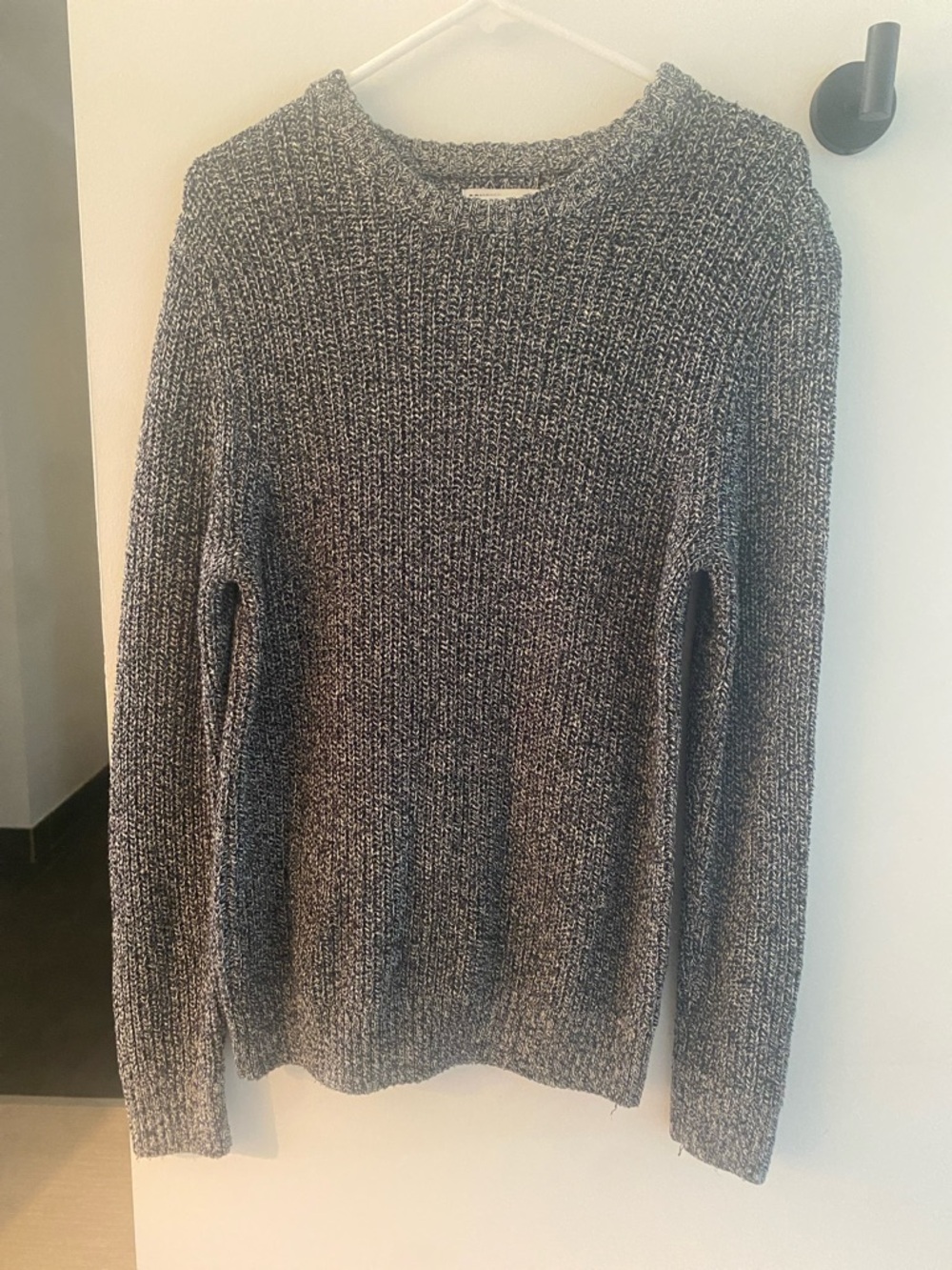 Men's Marled Crewneck Sweater - Black & White
